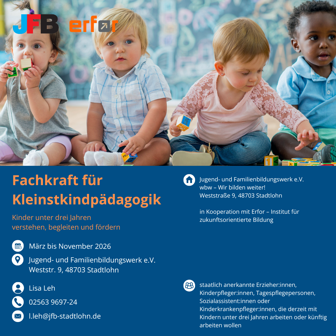 Opens page 'Weiterbildung Fachkraft für Kleinstkindpädagogik' Weiterbildung Fachkraft für Kleinstkindpädagogik
